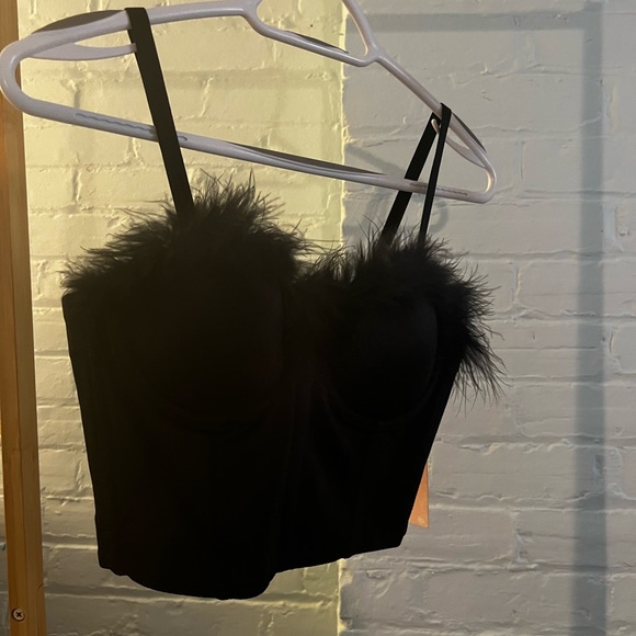 Brand new corset with black fur bought from Lash Next Door - Picture 2 of 4